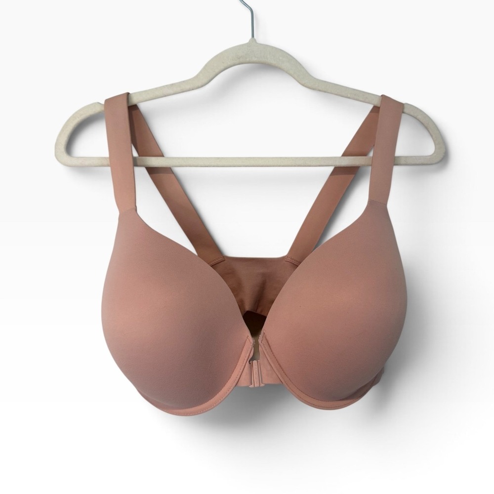 SPANX Mauve/Nude Front-Zip T-Shirt Bra